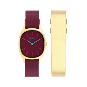 Coffret montre femme Colorama Prune / Gold, Kelton