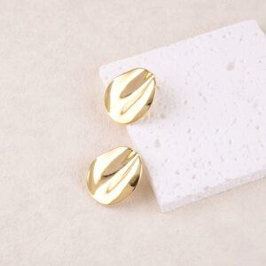 Boucles d'oreilles dorées pétale ondulée - IKITA