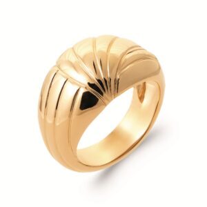 Bague large, plaqué or, 15 mm