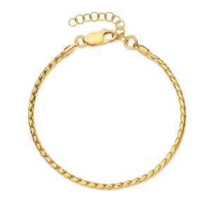 Bracelet argent doré maille articulée 2 mm, Naiomy