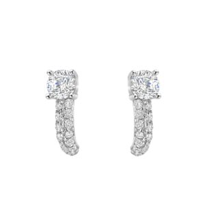 Boucles d'oreilles argent, zirconium Ø 5 mm et pavage, Naiomy