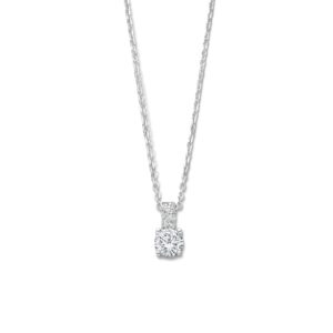 Collier argent et zirconium Ø 5 mm, bélière pavée, Naiomy