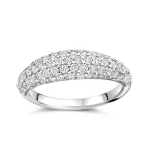 Bague argent et pavage de zirconiums, Naiomy