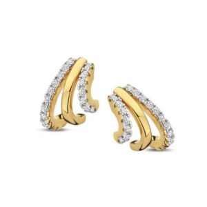 Boucles d'oreilles argent et dorure 8 x 10 mm, Naiomy
