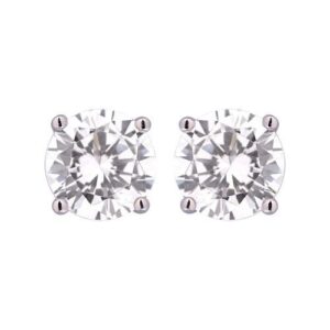 Boucles d'oreilles puces Ø 7 mm, argent et zirconiums