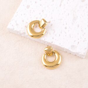 Boucles d'oreilles acier doré 23 x 27 mm