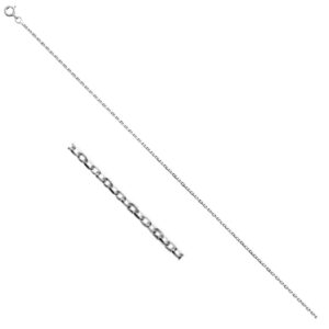 Chaine argent, maille forçat Ø 1.6 mm, 60 cm