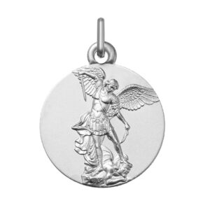 Médaille argent Ø 18 mm, Ange Saint Michel