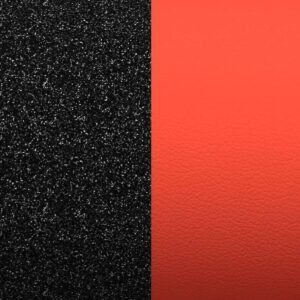 Simili cuir demi-lune pour boucles d'oreilles 30 mm, Pailettes noir / Rouge - Les Georgettes