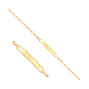 Gourmette bébé, or jaune 750/000, maille marine 2 mm