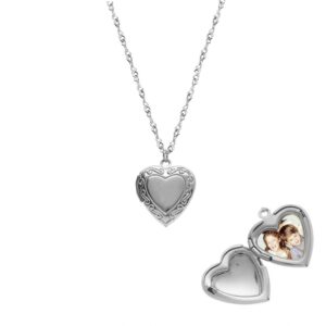 Collier acier, pendentif Cassolette, Coeur 20 x 20 mm