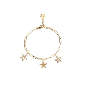 Bracelet Mare, acier doré & zirconiums - Les Cadettes