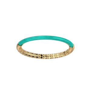 Bracelet jonc Duo, acier & résine turquoise - Les Georgettes
