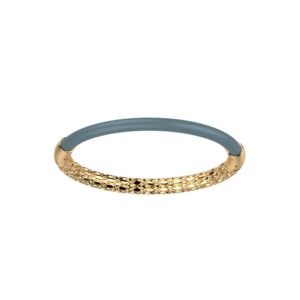 Bracelet jonc Duo, acier & résine bleu - Les Georgettes