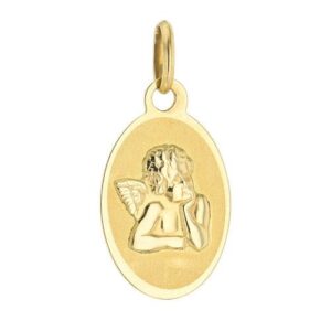 Médaille ange, 10 x 14 mm, or jaune 750/000