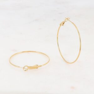 Créoles acier doré, fil 1.5 mm, Ø 40 mm