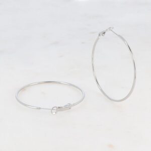 Créoles acier, fil 1.5 mm, Ø 45 mm