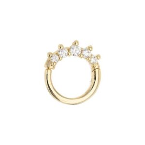 Piercing anneau Ø 10 mm, plaqué or et tige en titane - ANAMILA