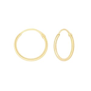 Créoles Or jaune 750/000, fil 1 mm, Ø 10 mm