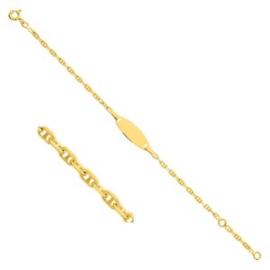 Gourmette bébé, maille marine, Or jaune
