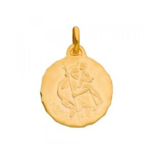 Pendentif Or jaune, Ø 18 mm, Saint Christophe