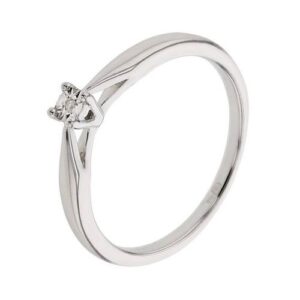 Bague argent, solitaire diamant 0.005 ct