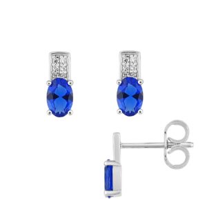 Boucles d'oreilles Argent, zirconiums, 10 mm