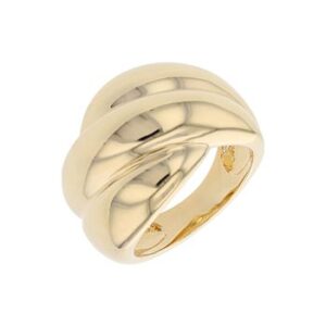 Bague Plaqué Or bombée, largeur 15 mm, taille 54