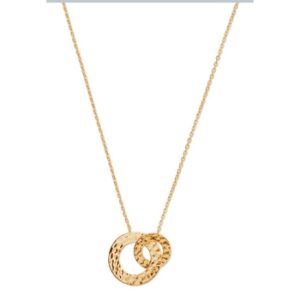 Collier Plaqué Or, Double Anneaux Martelés, Anamila