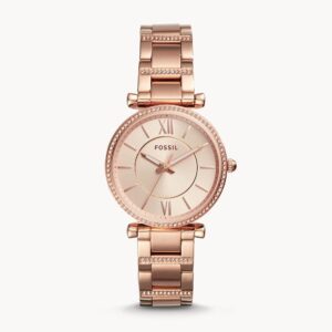 Montre Femme acier rose gold, Ø 35 mm, "Carlie", Fossil