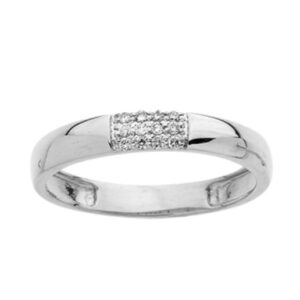 Bague 3.5 mm, Or blanc 750/000 et pavage diamants