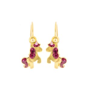 Boucles d'oreilles Enfant Or jaune Licornes