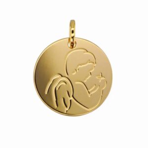 Médaille Or  jaune 750/000, Ø 15 mm, Ange