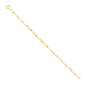 Gourmette bébé, Or Jaune, Maille Marine
