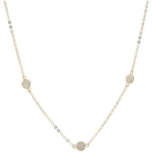 Collier, Or jaune et Zirconiums