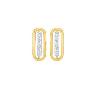 Boucles d'oreilles Or et diamants, 10 x 4.5 mm
