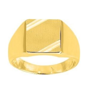 Chevalière Plaqué or, plateau 12.5 x 13.75 mm
