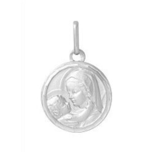 Pendentif Vierge et l'Enfant, or blanc