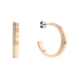 Demi créoles Ø 25 mm, acier rose gold - Calvin Klein