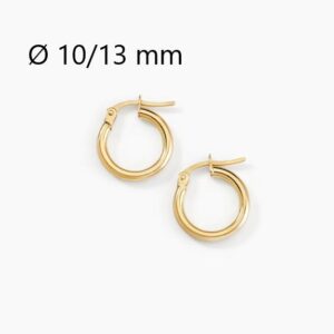 Créoles Or jaune 750/100, fil rond 2 mm, Ø 10 mm