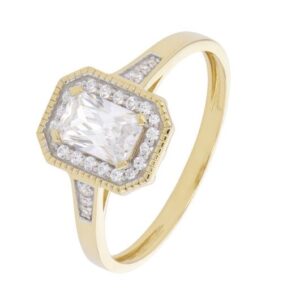Bague Rétro Or jaune et Zirconiums