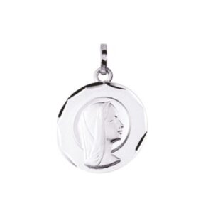 Médaille or blanc Ø 15 mm, Vierge