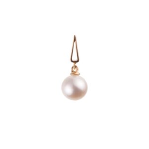 Pendentif or jaune 750/000, Perle eau douce 9.5 mm, bélière fantaisie