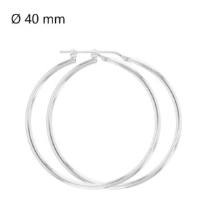 Créoles Argent Fil Rond 2 mm, Ø 40 mm