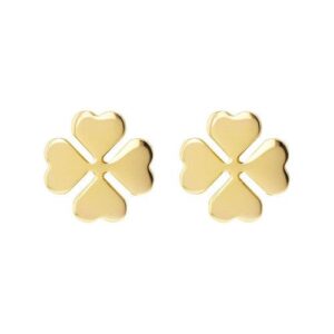 Boucles d'oreilles Or jaune,  Trèfles Ø 9 mm