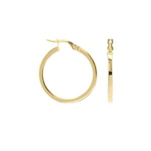 Créoles Fil carré 2 mm Ø 18 mm, Or jaune