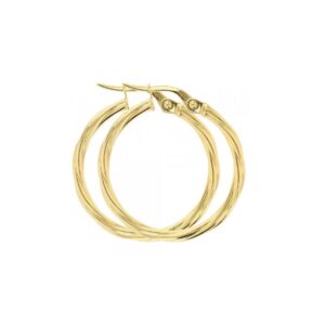 Créoles , Or jaune, fil torsadé 1.5 mm, Ø 20 mm