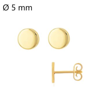 Boucles d'oreilles Or jaune disque Ø 5 mm