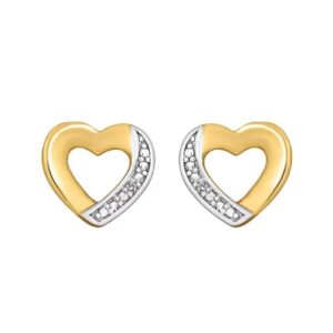 Boucles d'Oreilles Coeur, Or et diamants