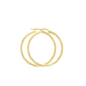 Créoles Or jaune, fil torsadé, 1,5 mm, Ø 30 mm